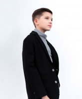 Пиджак из джерси с накладным карманом черный Gulliver, школьная форма для мальчиков  фото, kupilegko.ru